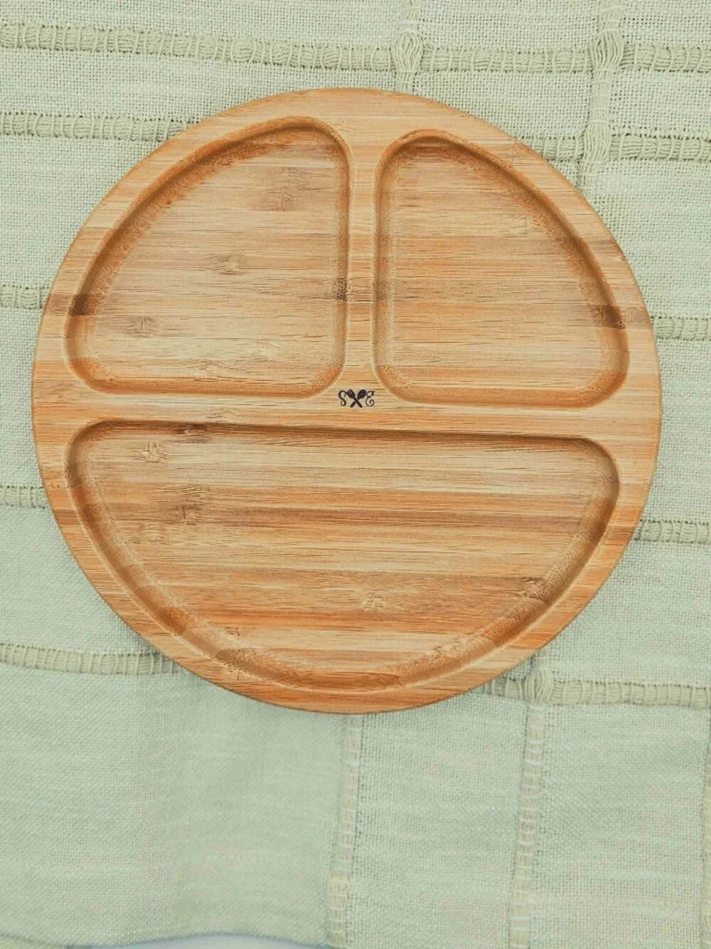 New! Bamboo Toddler Plate | Round Plate with Gray & Pink Suction
